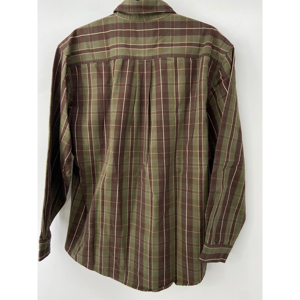 LL Bean Katahdin Iron Works Shirt Men Medium Green Plaid Work Camp Vintage - Picture 2 of 7